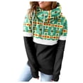 thumbnail image 1 of Mujeres moda casual bufanda cuello tribu impreso manga larga sudadera tops blusa Fridja  nalpqowj2761, 1 of 6