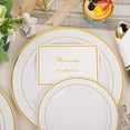 thumbnail image 6 of 350Piece Gold Dinnerware Set for 50 Guests - Gold Plastic Plates with Disposable Cutlery Include:50Dinner Plates-50Dessert Plates-50Pre Rolled Napkins with Silverware, 6 of 6