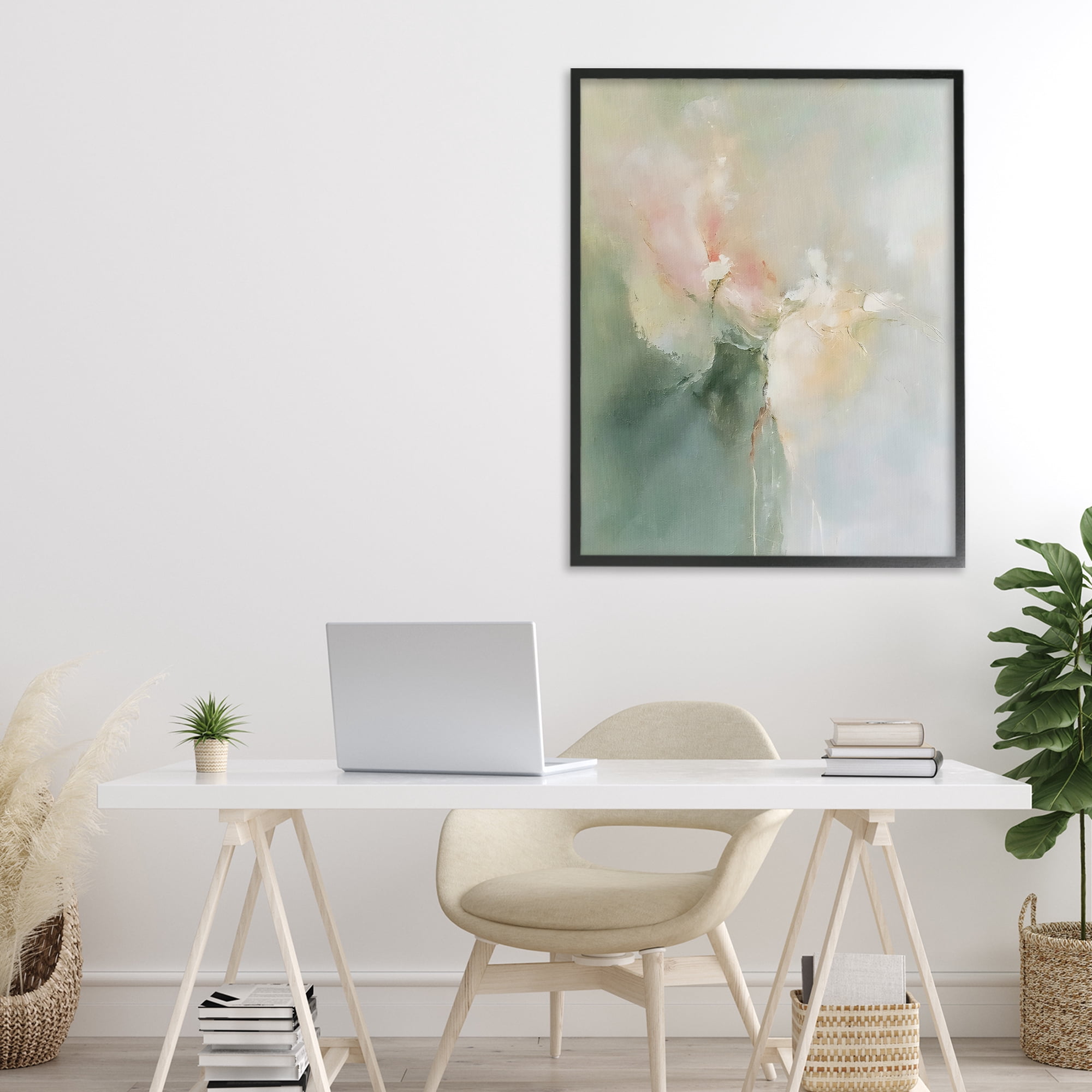 Stupell Industries Ethereal Brushwork Abstraction Black Framed Giclee Art, design by Riley B