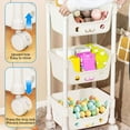 thumbnail image 5 of Xuniizn Rolling Cart Small Storage Cart – 3 Tier Rolling Utility Carts with Wheels, Multi-Purpose Utility Organizer for Kitchen, Bathroom, Bedroom, and Office, 5 of 7