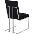 thumbnail image 2 of Pemberly Row Contemporary Velvet Dining Chair in Black (Set of 2), 2 of 7