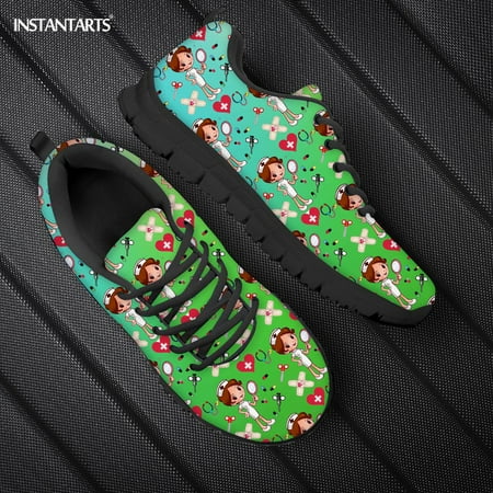 

Custom Nurse Pattern Luxury Sneakers Women Woman Flats Jogging Shoes Lace Up Waking Sneaker Breathable Cartoon Nursing Shoes