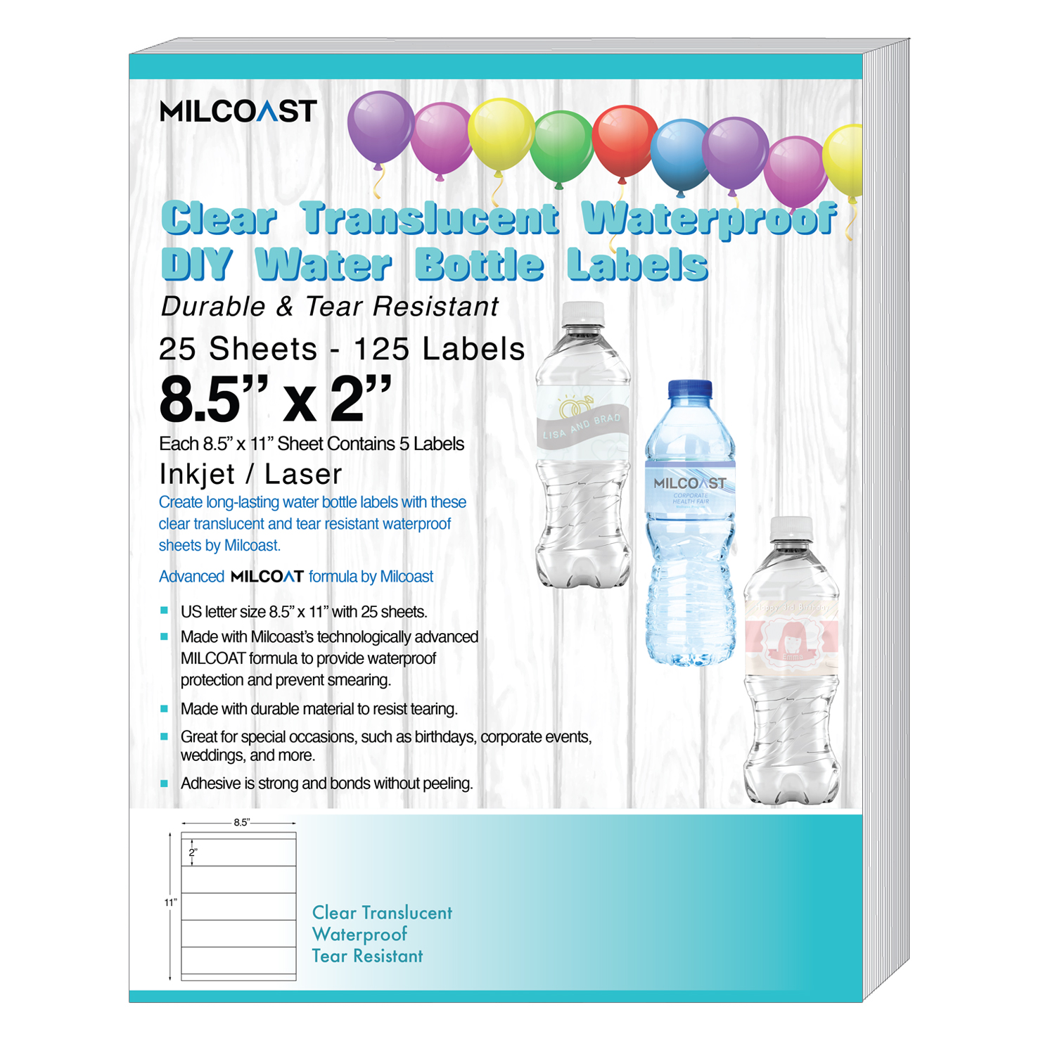 Milcoast Glossy Clear Translucent Waterproof Tear Resistant Water Milcoast Glossy Clear Translucent Waterproof Tear Resistant Water