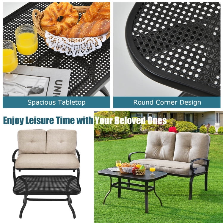 Aimee Lii 2 Pieces Outdoor Patio Furniture Set for Backyard and Poolside, Patio Conversation Sets, Beige