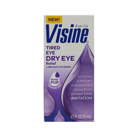 Visine Tired Eye Dry Eye Relief Sterile Lubricant Eye Drops 0.5