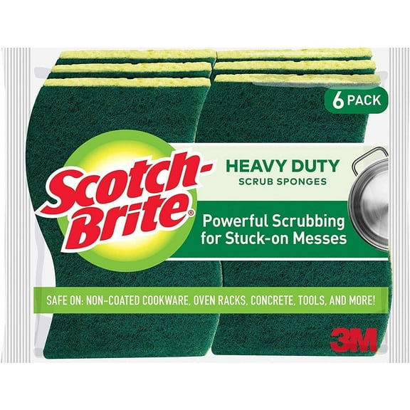 Scotch-Brite Heavy Duty Scrub Sponge, 6-Sponges