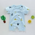 thumbnail image 2 of CheerKidz Baby Girls Boys Summer Short Sleeve Romper One-piece Jumpsuit for 0-15 Months Toddlers,Perfect for Casual Play and Outdoor Activities(Blue#2,9-12 Months), 2 of 3