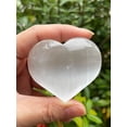 thumbnail image 3 of Selenite Gemstone Hearts, Polished Selenite Puffy Hearts, Selenite Palm Stone, Selenite Heart (1 Heart), 3 of 9