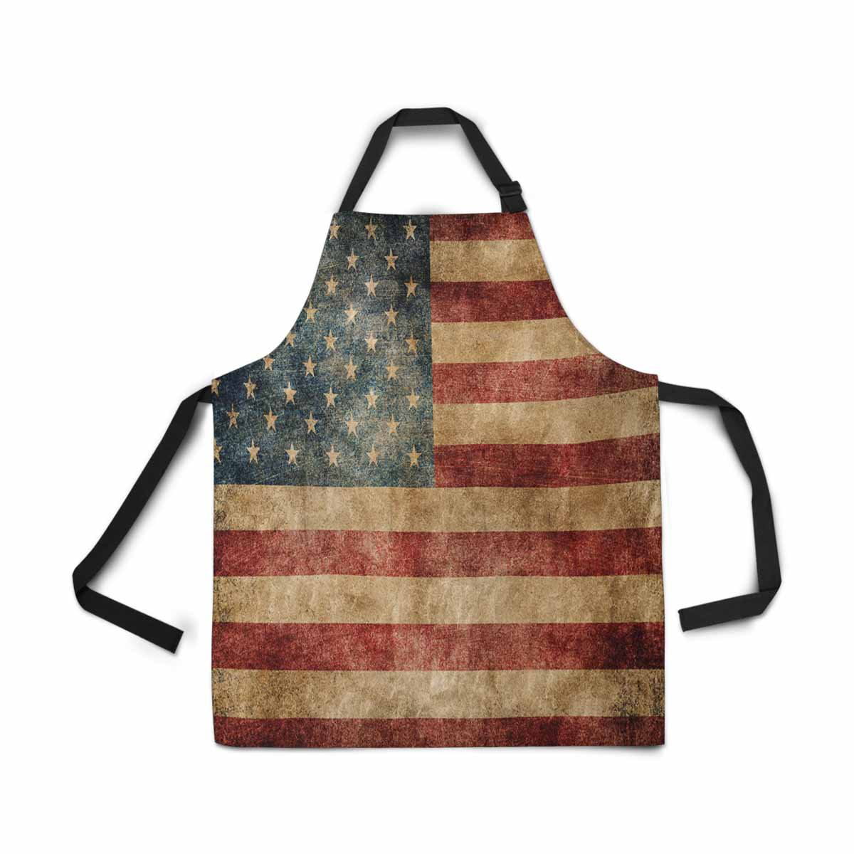 ASHLEIGH Vintage American USA Flag Apron Kitchen Cook for Women Men Girls Chef with Pockets Star Stripe American Patriotic Funny Adjustable Bib Baking Paint Cooking Apron Dress