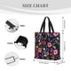 thumbnail image 3 of Balery Dancing Skeletons Floral Garden Bolsa de Mano para Mujeres con Cremallera, Bolsa de Gimnasio con Compartimentos, Bolsa para Laptop, Bolsa para Trabajo, 3 of 7