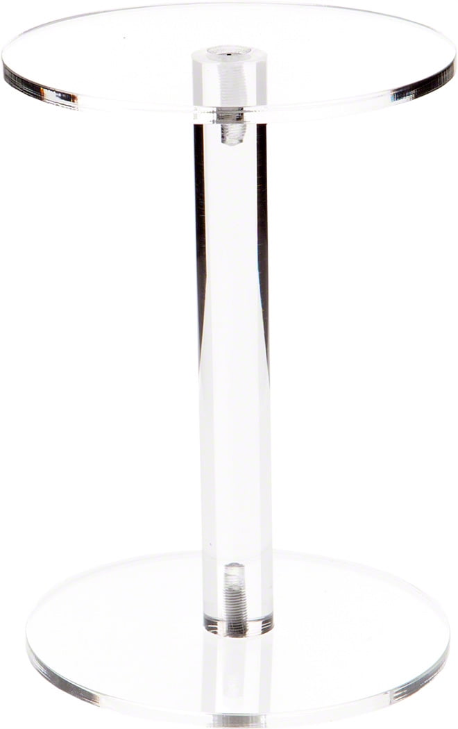 Plymor Brand Clear Acrylic Square Barbell Pedestal Riser 4.5 H x 4 W x 4 D 1/4 thick 