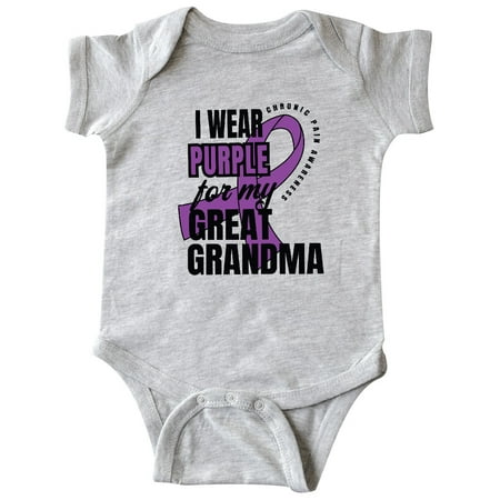

Inktastic Chronic Pain I Wear Purple For My Great Grandma Gift Baby Boy or Baby Girl Bodysuit