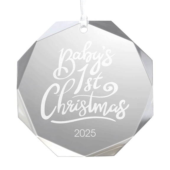Personalization Mall Baby's First Christmas Premium Engraved Ornament, 2025