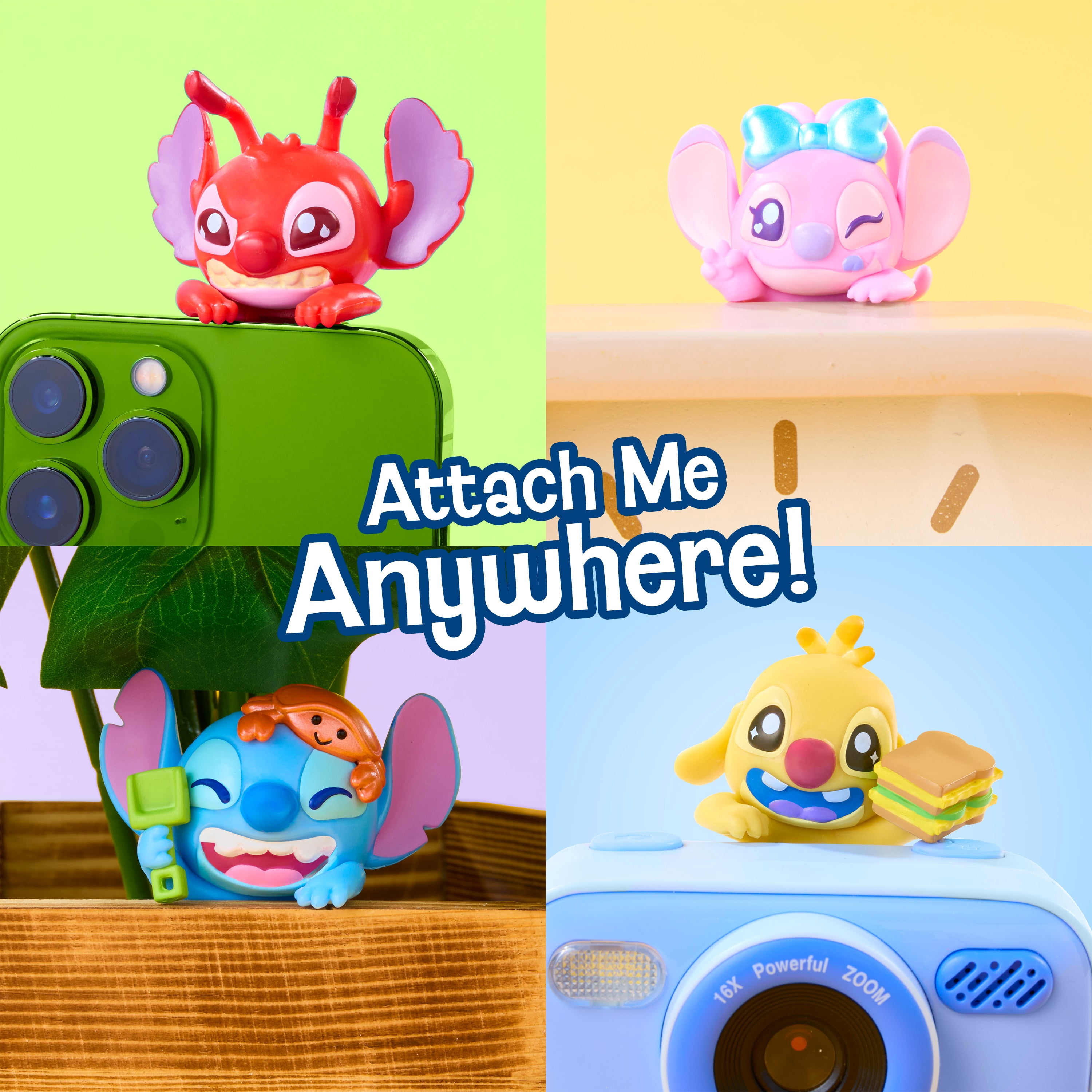 Disney Stitch Attachmeez Collectible Mini Figure Blind Box Series 2, Hangs off Books, Phones & More