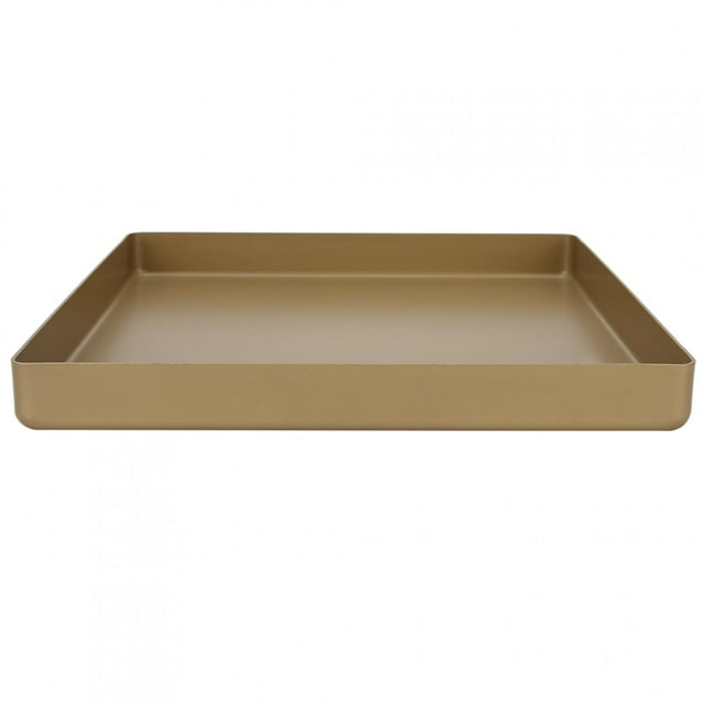 Bandeja para pizza, 28x28x3cm Accesorios para hornear de aleación de aluminio dorado Bandeja para hornear Valor inmejorable Jadeshay A