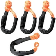 Astra Depot Set 4PCS Orange 1/2" Soft Shackle Synthetic Rope with Protective Sleeve 38,000LBs Max Breaking WLL 15,000 LBs 7.5 Tons