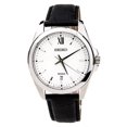 thumbnail image 1 of Seiko Men's SGEG77 White Dial Black Leather Strap Quartz Date Watch, 1 of 1