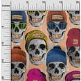 thumbnail image 1 of oneOone Cotton Silk Light Peach Fabric Skull Craft Projects Decor Fabric Printed By The Yard 42 Inch Wide, 1 of 4