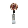 thumbnail image 1 of Letter E Chevron Maroon & Gold Retractable Badge Reel, 1 of 1