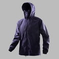 thumbnail image 2 of Xfvqtps Sun Protection Clothing for Mens Sun Protection Hoodie Full Zip up Solid Color Long Sleeve Breathable Summer Light Jacket for Fishing Hiking Athletic Running Dark Blue, 2 of 6