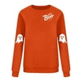 thumbnail image 4 of NMMUED Chandails d'Halloween pour Femmes, Chandails Graphiques pour Femmes, Chandail d'Halloween Chat Noir, Chemises Décontractées pour Femmes, Chandail d'Halloween Fantôme, Chandails à Col Rond pour Femmes, Orange P, 4 of 4