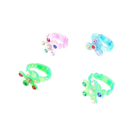 

TOYMYTOY 4pcs Flash Gyro Bracelet Toy Luminous Wrist Band Rotating Straps Toys for Kids Chidren (Mixed Pattern)