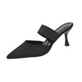 thumbnail image 5 of Xucatan Women's Knit Pointed Toe Mules, Elastic Strap Slip On Heels, Cushioned Comfortable High Heel Shoes for Office Daily Spring Gift, 5 of 9