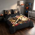 thumbnail image 2 of Manfei Baseball Twin Bedding, Sport Gamer Bedding Comforter Set, Red Blue Black, Black Reversible 7-Piece, 2 of 6