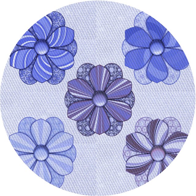 Ahgly Company Tapis d'Intérieur Lavables en Machine, Circulaires, Bleus Célestes de Transition, Ronds de 3 Pi