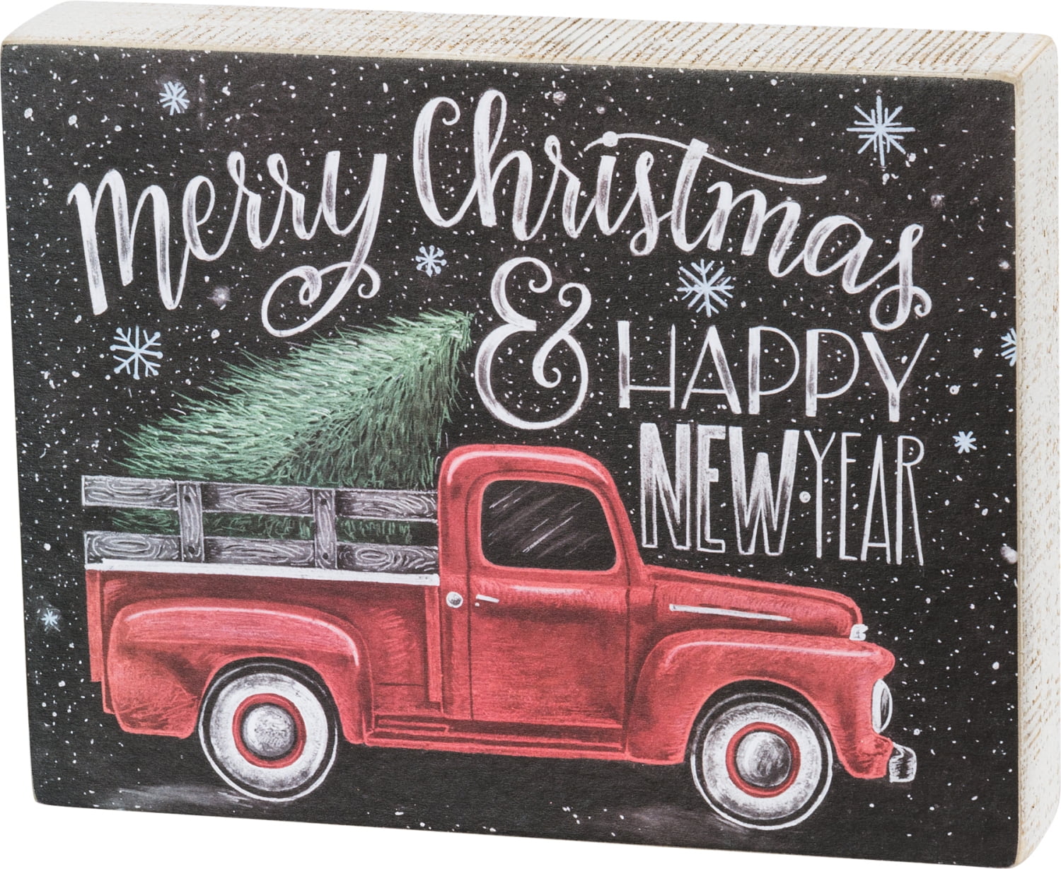 Merry Christmas Special Delivery Wooden Sign Red Car Truck Cute 