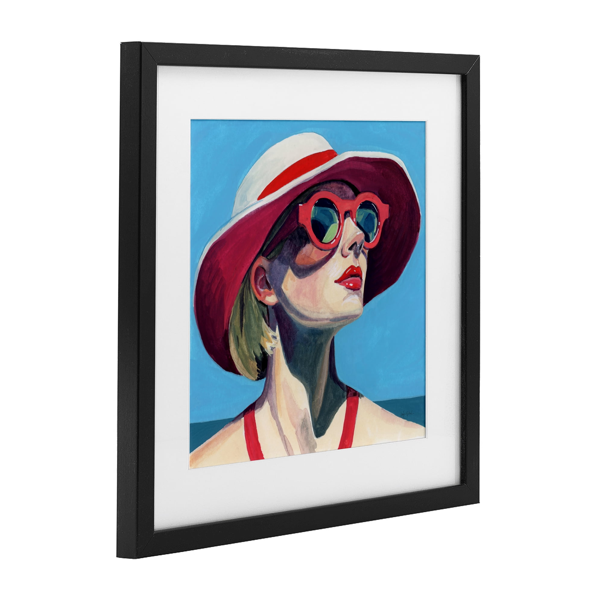 Stupell Industries Vacation In Style Black Framed Print Under Glass, design by Kate Jarvik Birch
