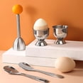 thumbnail image 4 of Juego de adornos para galletas de huevos, herramienta separadora de huevos duros suaves, 2 hueveras, 2 cucharas de Metal y 1 hervido suave, 4 of 5
