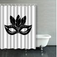 thumbnail image 1 of WOPOP Carnival Mask Icon Black Silhouette Isolated Mask With Feathers Pictogram Shower Curtain Bathroom Curtain 60x72 inches, 1 of 1