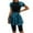 Black, variant on Womens Swimsuits Two Piece Printed Rash Guard Set High Waist Knee Length Pants Crew Neck Short Sleeve Beach Vacation Swimsuit for Women Black L