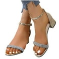 thumbnail image 4 of VEKDONE Women's Arch Support Sandals Women's Fashion Casual Versatile Rhinestone Buckle Spring And Summer New Open Toe Sandals, 4 of 4