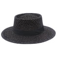 thumbnail image 4 of Sun Hats for Women Women Elegant Hollow Out Structured Boater Sun Hat Outdoor Casual Black One Size, 4 of 5