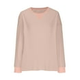 thumbnail image 4 of Bxsruta Blouse for Women, Womens Oversized Sweatshirts 2024 Casual Crewneck Long Sleeve Knit Tops Pullover, Pink L, 4 of 9