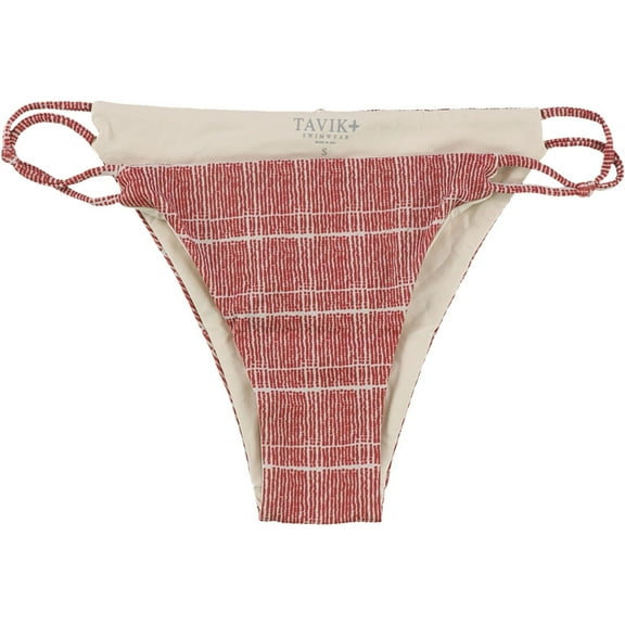 Tavik Womens Asher Knot Side Straps Bikini Swim Bottom, Red, Medium