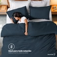 thumbnail image 4 of Juego de Funda para Edredon Duvet Dreamlab, Tamaño Individual, Color Azul Noche, 2 Piezas, 4 of 5