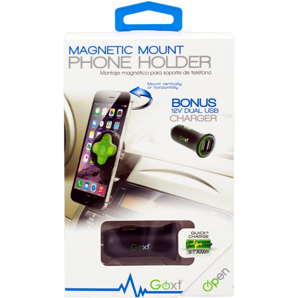 GOXT 2Piece Vehicle Mount DashMount Phone Holder/Charger Combo