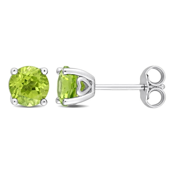 Miabella Boucles d'Oreilles Clous Solitaires pour Femmes en Péridot Taille Ronde 1-1/2 Carat P.t.t. en Argent Sterling