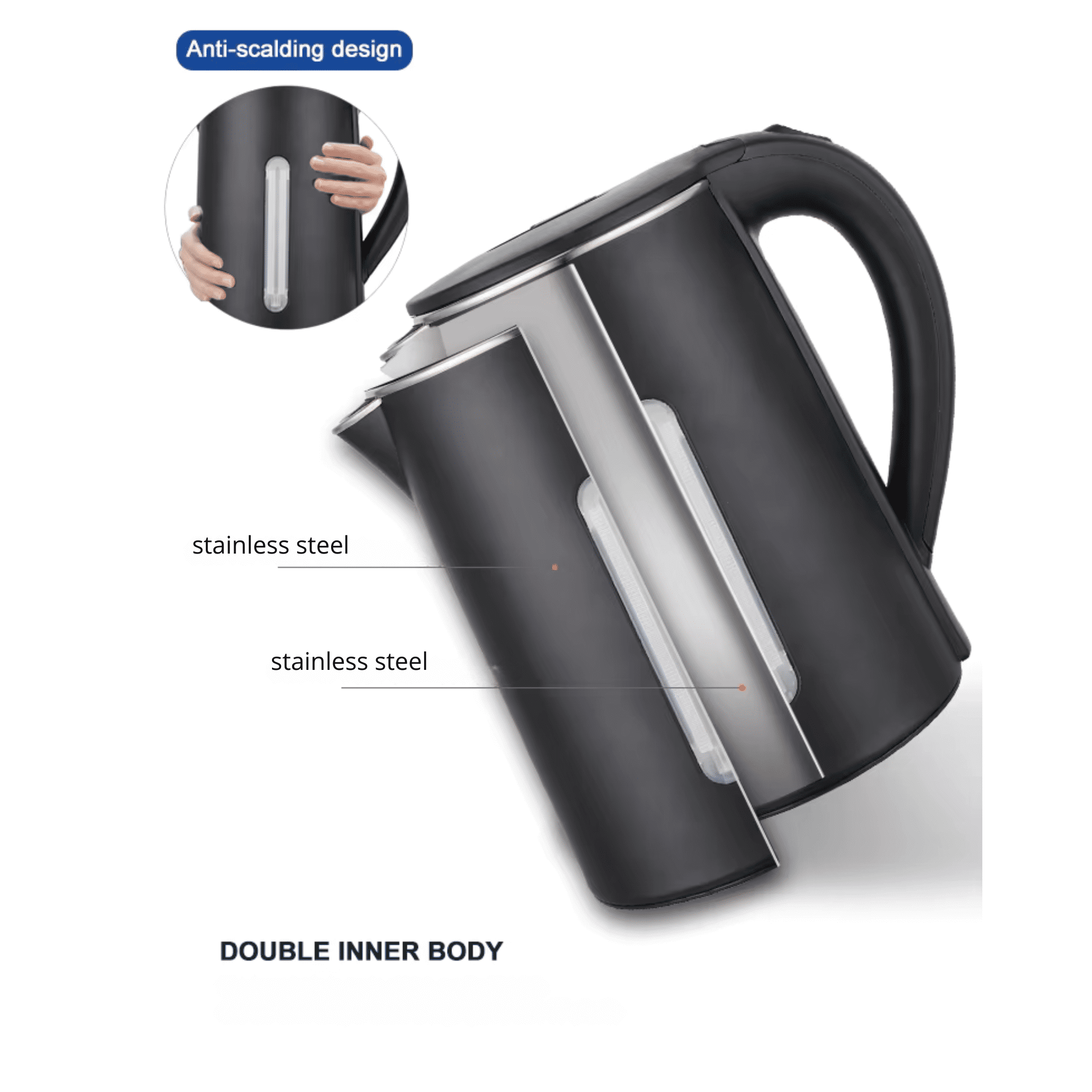 Electric Kettle For Coffee & Tea - 1.8L Water Boiler Auto Shut-Off 1000W