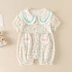 thumbnail image 2 of Gibobby Mameluco niña de niña recién nacida de manga corta con cuello de bebé, traje Floral para gatear, mono exterior, mono, ropa(Rojo, 12-18 Meses), 2 of 4