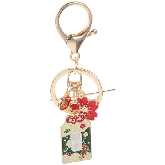 Japanese flower keychain Omamori Charm Keychain Key Ring with Blossom Pendant Fengshui Car Keychain Bag Hanging keyring Ornament chinese keychain