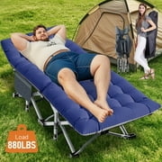 Slsy XL Folding Camping Cots with 3.3 inch 2 Sided Mattress, 75* 28 Sleeping Cot Guest Bed, Folding Bed Cot with Carry Bag