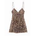 thumbnail image 5 of Women'S Print Mini Dress -Backless Slip Dress with Draped Detail, Party Short Dresses Leopard Print S, 5 of 9