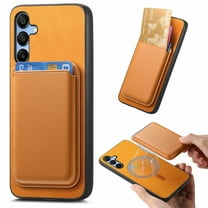 Dteck Case with Detachable Card Wallet for Samsung Galaxy A14 5G,Magnetic Leather 2 in 1 Removable Card Slot Wallet Case Shockproof Mag Safe Back Cover for Galaxy A14 5G,Yellow