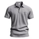 thumbnail image 5 of Blusa y camisa de manga corta con cuello vuelto para hombre, color liso, moda de verano, estampado informal, manga corta, botones, cuello vuelto, bolsillo, camisa de poliéster para hombre, 5 of 8