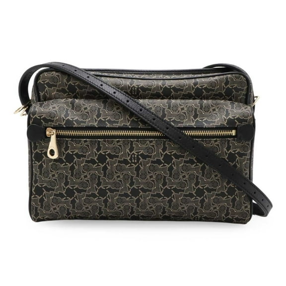 Pre-Owned CELINE Sulky Shoulder Bag PVC Leather Black Grey (Good)