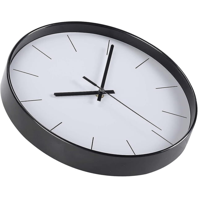 Minimalist Wall Clock, 12' Modern Light Silent Clock, Quartz Movement Powered by Battery, Ldeal for Decorating Bedroom